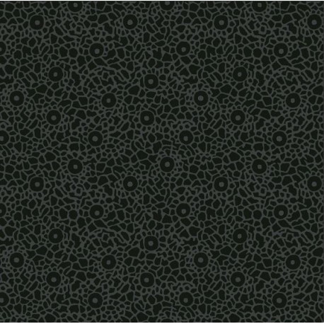Tissu imprimé effet mosaïque gris foncé et noir