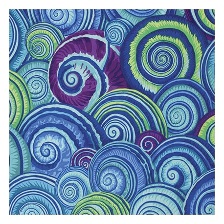 Tissu Philip Jacobs - Coquillages bleus (Spiral shells)