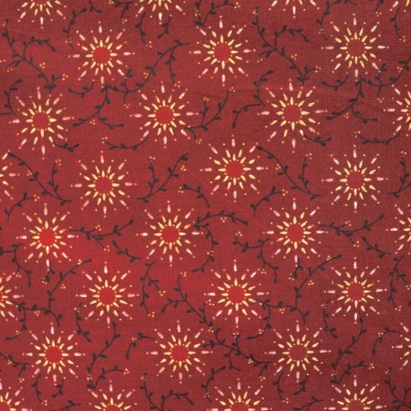 Tissu en grande largeur (270 cm) Prairie Vine rouge foncé - Kim Diehl