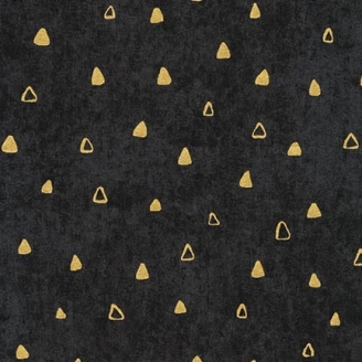 Tissu Gustav Klimt triangles dorés fond noir