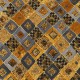 Tissu Gustav Klimt damier gris ocre doré