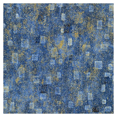 Tissu Gustav Klimt rectangles fond bleu doré