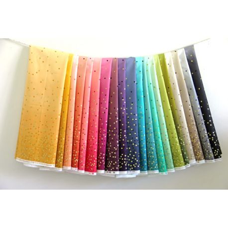 Tissu dégradé Confetti Grenadine - Ombre Confetti Metallic par V&Co