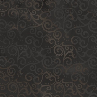 Tissu patchwork faux-uni Arabesque Noir - Ombre Scroll