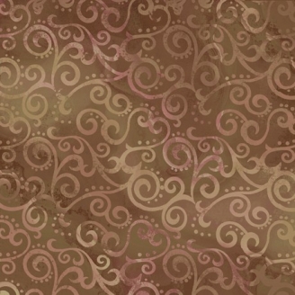 Tissu patchwork faux-uni Arabesque Brun - Ombre Scroll