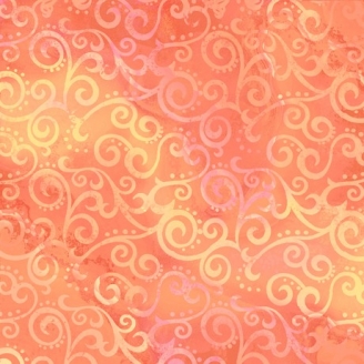 Tissu patchwork faux-uni Arabesque Orange Melon - Ombre Scroll