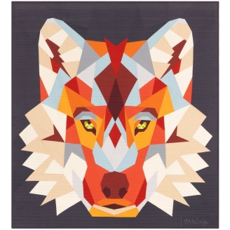 The Wolf Abstractions quilt (Le Loup) - Couture sur papier