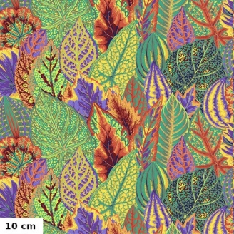 Tissu Philip Jacobs feuilles de Coleus PJ030 Gold (vert clair)