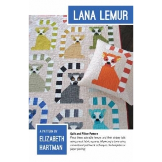 Lana, le lémurien - Modèle de patchwork d'Elizabeth Hartman (Lana Lemur)_