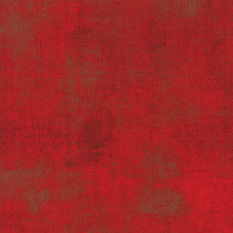 Tissu patchwork faux-uni patiné rouge pomme d'amour - Grunge de Moda