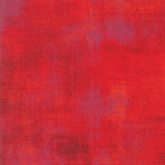 Tissu patchwork faux-uni patiné rouge flamboyant - Grunge de Moda