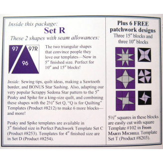 Set R - Gabarits pour patchwork de Marti Michell Set R - Gabarits pour patchwork de Marti Michell