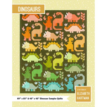 Dinosaures - Modèle de patchwork d'Elizabeth Hartman (en anglais)