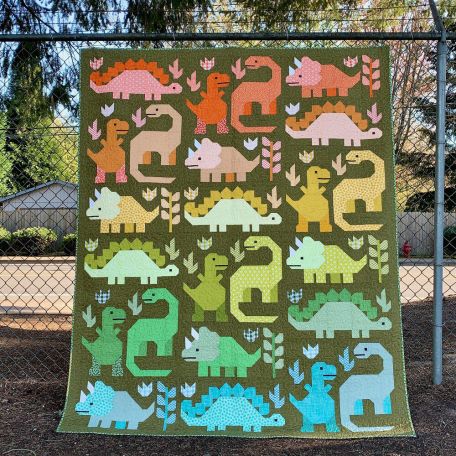 Dinosaures - Modèle de patchwork d'Elizabeth Hartman (en anglais)