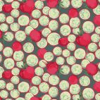 Tissu patchwork radis rouges fond vert - Veggies de Martha Negley