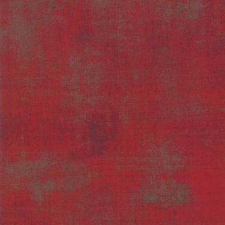 Tissu patchwork grande largeur faux-uni patiné rouge Maraschino - Grunge de Moda