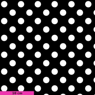 Tissu patchwork Tula Pink pois blancs fond noir TP118 - Linework