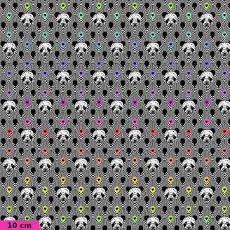 Tissu patchwork Tula Pink pandas et coeurs TP153 - Linework