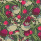 Tissu patchwork jardinière de légumes fond foncé - Veggies de Martha Negley