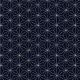 Tissu patchwork rosaces fond bleu marine - Sashiko
