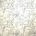 Tissu patchwork exercices de géométrie fond écru - Modern Background Paper de Zen Chic