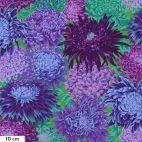 Tissu Philip Jacobs chrysanthèmes japonais violets PJ041