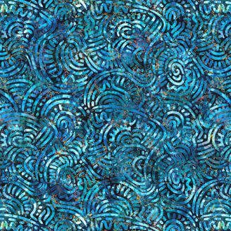 Tissu patchwork fossiles bleus - Prehistoric