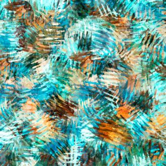 Tissu patchwork taches de pigments bleus - Prehistoric