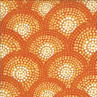 Tissu patchworkmotif écailles oranges effet mosaïque - Dreamscapes