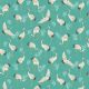 Tissu patchwork grues japonaises fond turquoise - Michiko