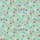 Tissu patchwork feuillages japonais fond turquoise - Michiko