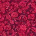 Tissu batik fleurs rouge velours