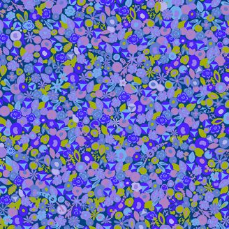 Tissu patchwork myrtilles et fleurs bleues - Sun Prints d'Alison Glass