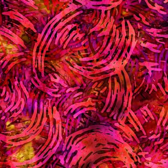 Tissu imprimé spirales rouges - Tropicalia