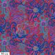 Tissu patchwork Brandon Mably Octopus pieuvres bleues fond rouge