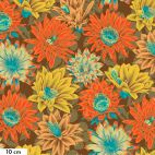 Tissu patchwork Philip Jacobs Fleur de Cactus PJ096 brun