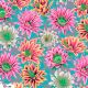 Tissu patchwork Philip Jacobs Fleur de Cactus PJ096 rose et turquoise