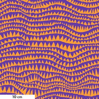 Tissu patchwork Brandon Mably violet et orange Dents de requins BM060