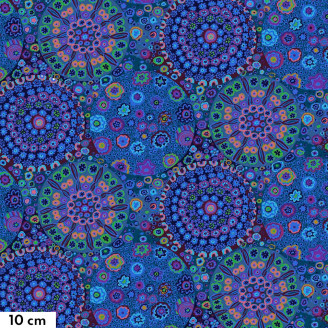 Tissu grande largeur Kaffe Fassett Millefiori Bleu