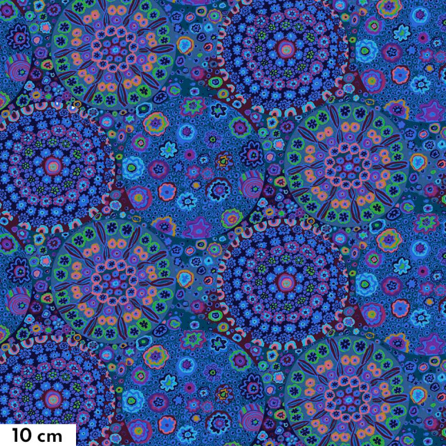Tissu grande largeur Kaffe Fassett Millefiori Bleu Tissu grande largeur Kaffe Fassett Millefiori Bleu