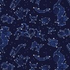 Tissu patchwork Laurel Burch zodiac fond bleu marine - Celestial Magic