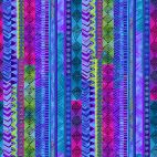 Tissu patchwork Laurel Burch frises fantaisie bleu violet - Celestial Magic