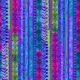 Tissu patchwork Laurel Burch rayures fantaisie bleu violet - Celestial Magic