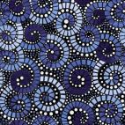 Tissu patchwork mosaïque de vagues bleues - Way under
