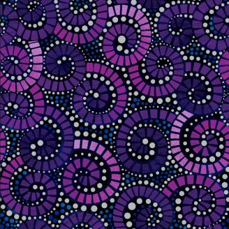 Tissu patchwork mosaïque de vagues violettes - Way under