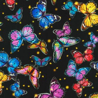 Tissu patchwork papillons noirs - Fantastic Forest
