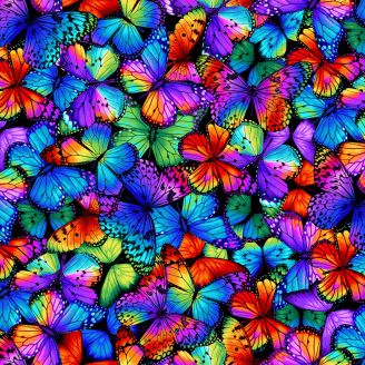 Tissu patchwork nuée de papillons multicolores - Butterfly Magic