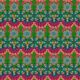 Tissu patchwork Odile Bailloeul frises de fleurs fuchsia et vert - MagiCountry