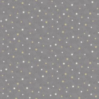 Tissu patchwork gris avec petites étoiles - Scandi