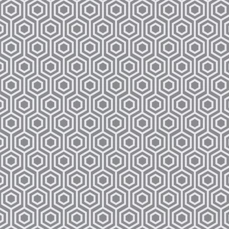 Tissu Patchwork hexagones gris ton-sur-ton